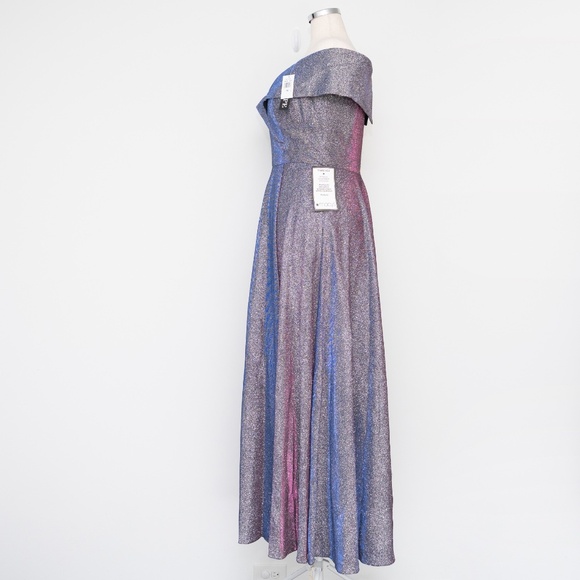 Xscape Evenings - Glitter Off the Shoulder Gown - Picture 4 of 14